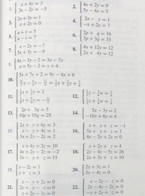 Solved 2 4x 2y 9 5y 4x 5 2x Y 1 4 4y 3 1 3x Chegg Com