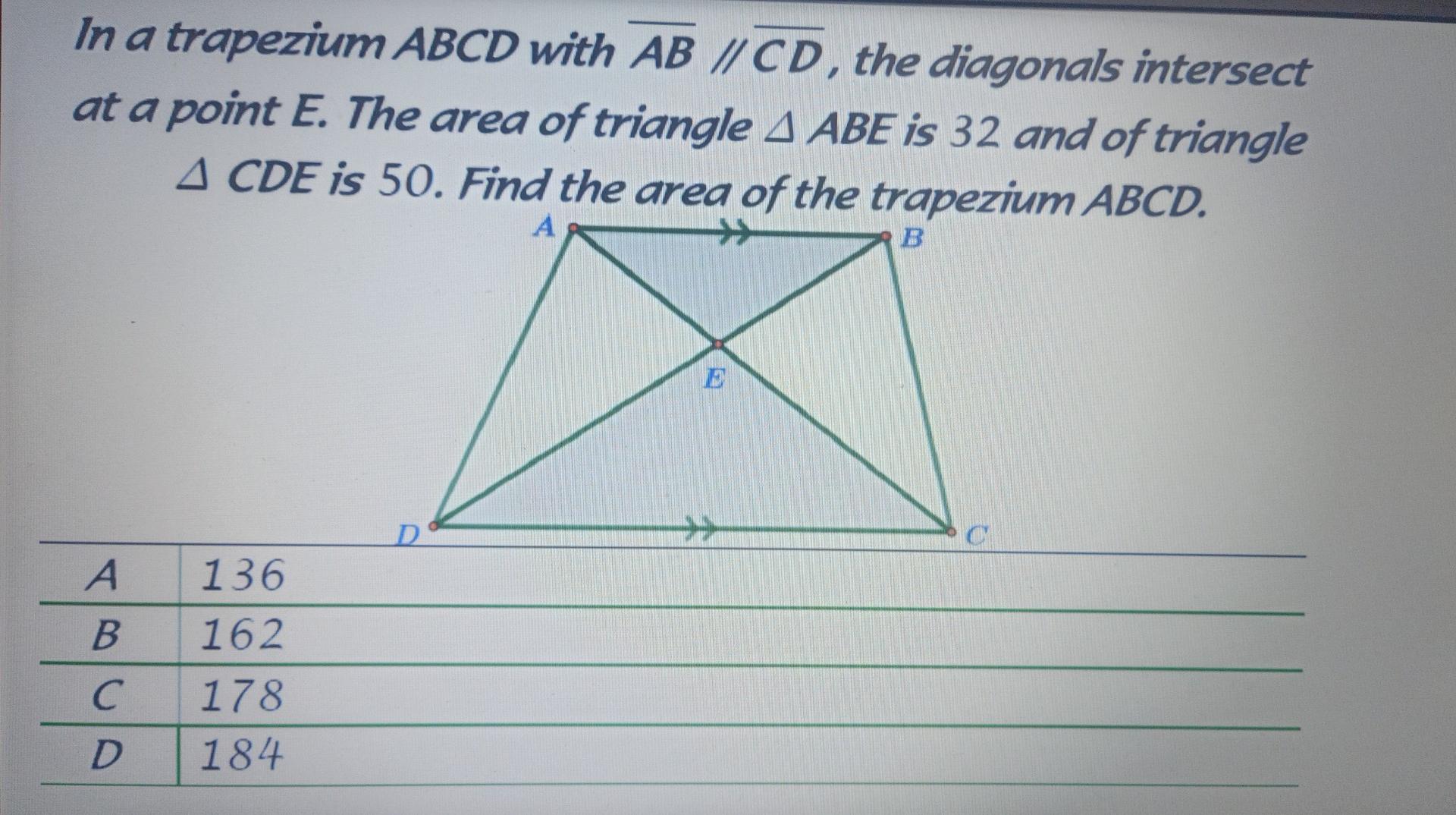 Solved In a trapezium ABCD with AB //CD, the diagonals | Chegg.com