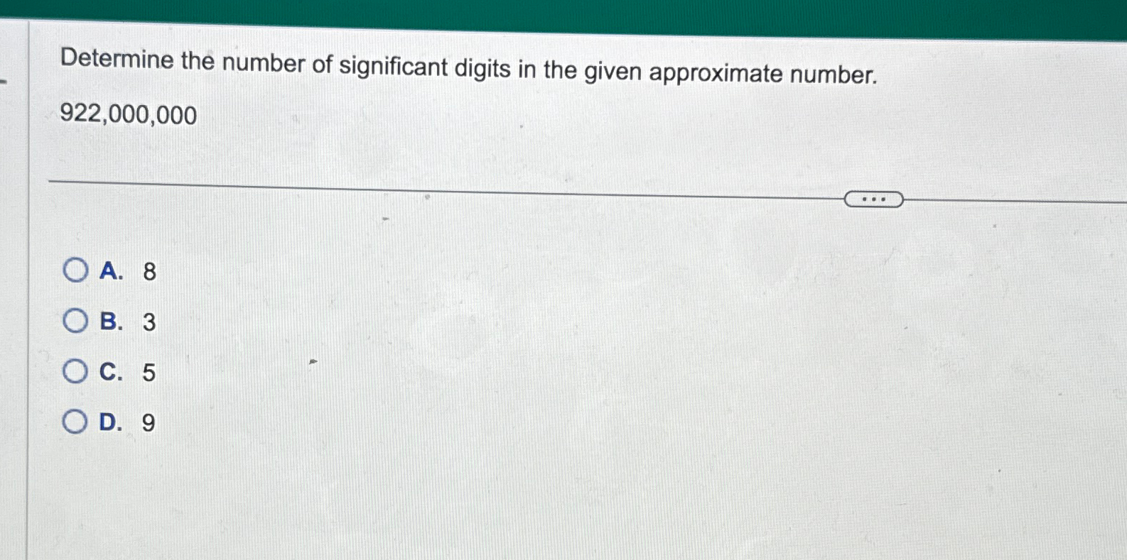Solved Determine the number of significant digits in the | Chegg.com