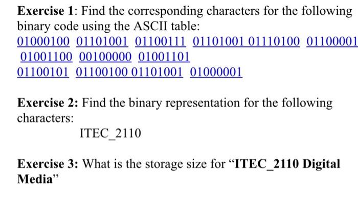 Solved TABLE 1.3 The Lower 128 ASCII Codes 0 NUL 16 DLE 32