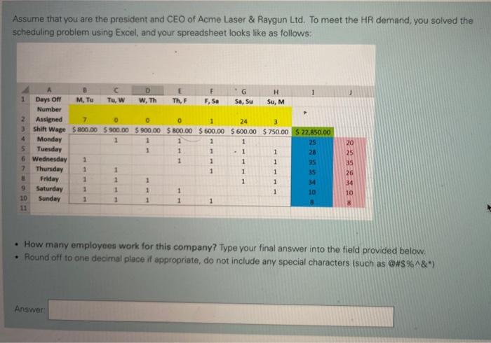 Solved Assume that you are the president and CEO of Acme | Chegg.com