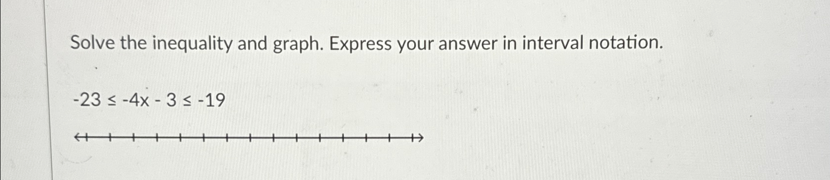 Solved Solve the inequality and graph. Express your answer | Chegg.com