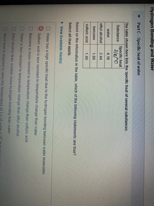 solved-hydrogen-bonding-and-water-part-c-specific-heat-of-chegg