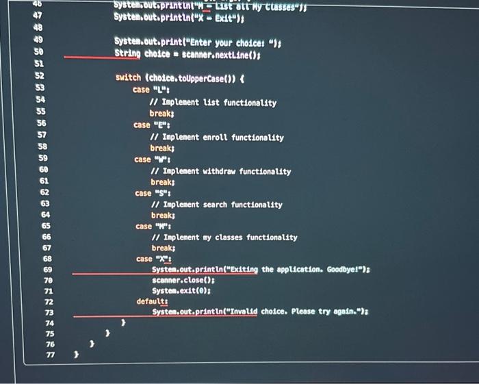 Create a Student Record System in Java that allows | Chegg.com