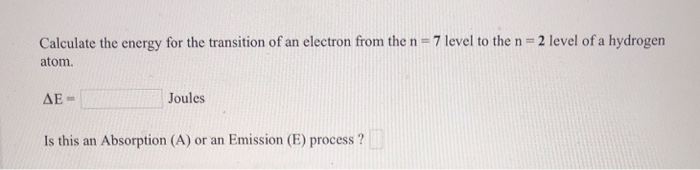 Solved Calculate the energy of an electron in the n= 6 level | Chegg.com