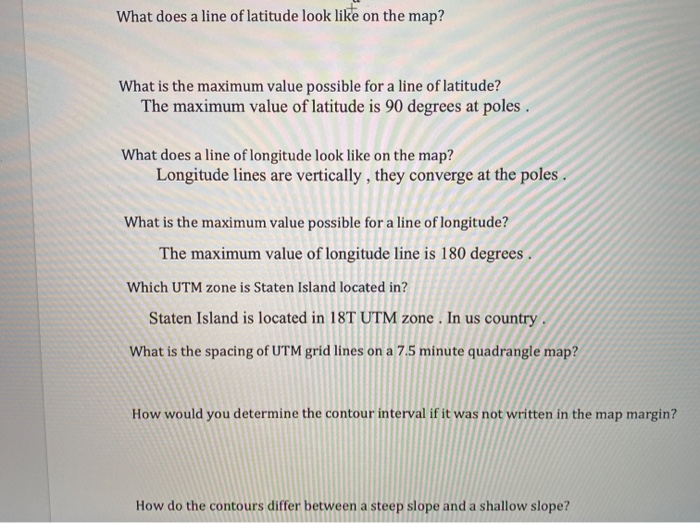 What Does A Line Of Latitude Look Like On The Map Chegg 
