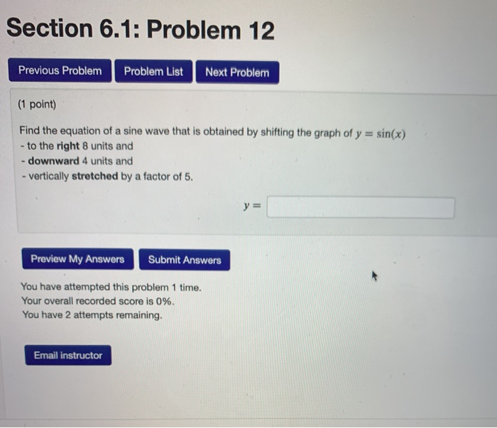Solved Section 6.1: Problem 12 Previous Problem Problem List | Chegg.com