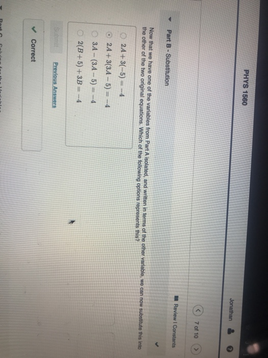 Solved PHYS 1560 Jonathan & 7 of 10 > Review Constants Often | Chegg.com