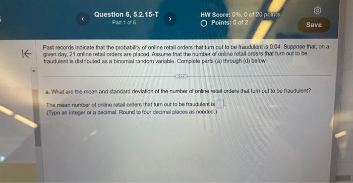 Solved Determine The Mean And Standard Deviation Of The | Chegg.com