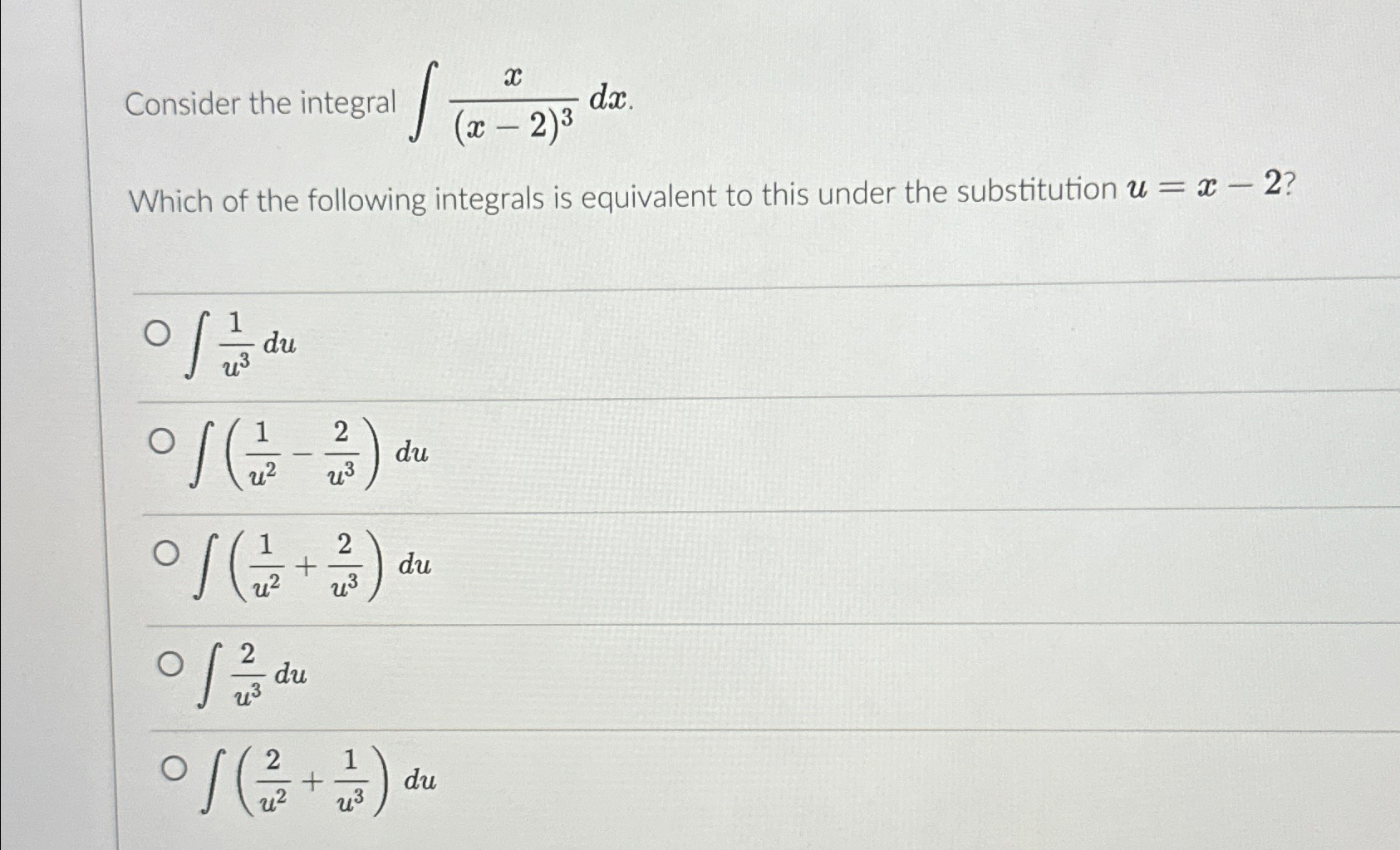 Solved Consider The Integral ∫﻿﻿xx 23dxwhich Of The 6697