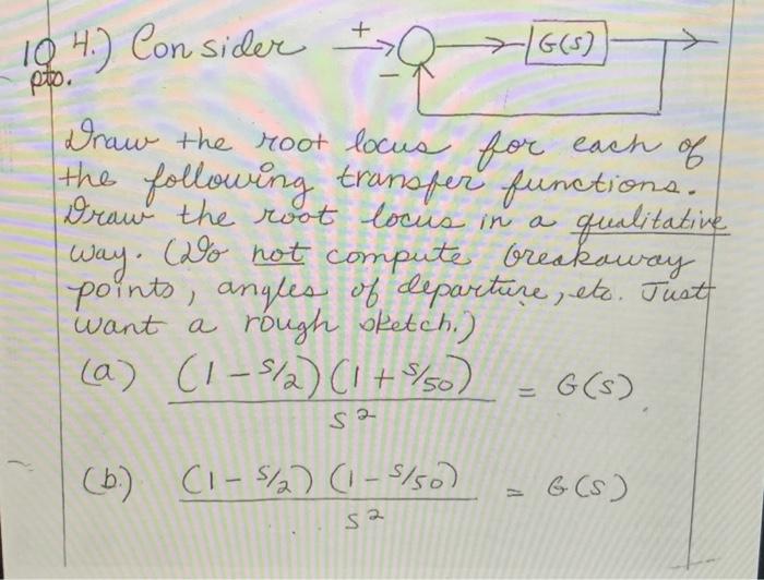 Solved Draw the root locus for each of the following | Chegg.com