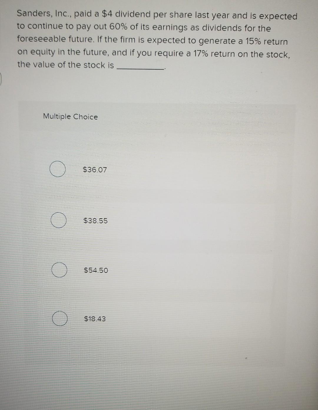 Solved The standard deviation of return on investment A is