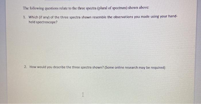 solved-the-following-questions-relate-to-the-three-spectra-chegg