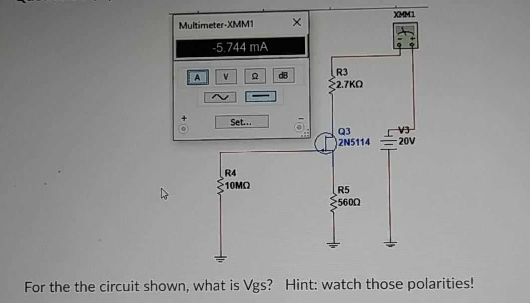 Solved XMM1 MultimeterXMM1 Х 5.744 mA А V 2 dB R3 2.7KO M