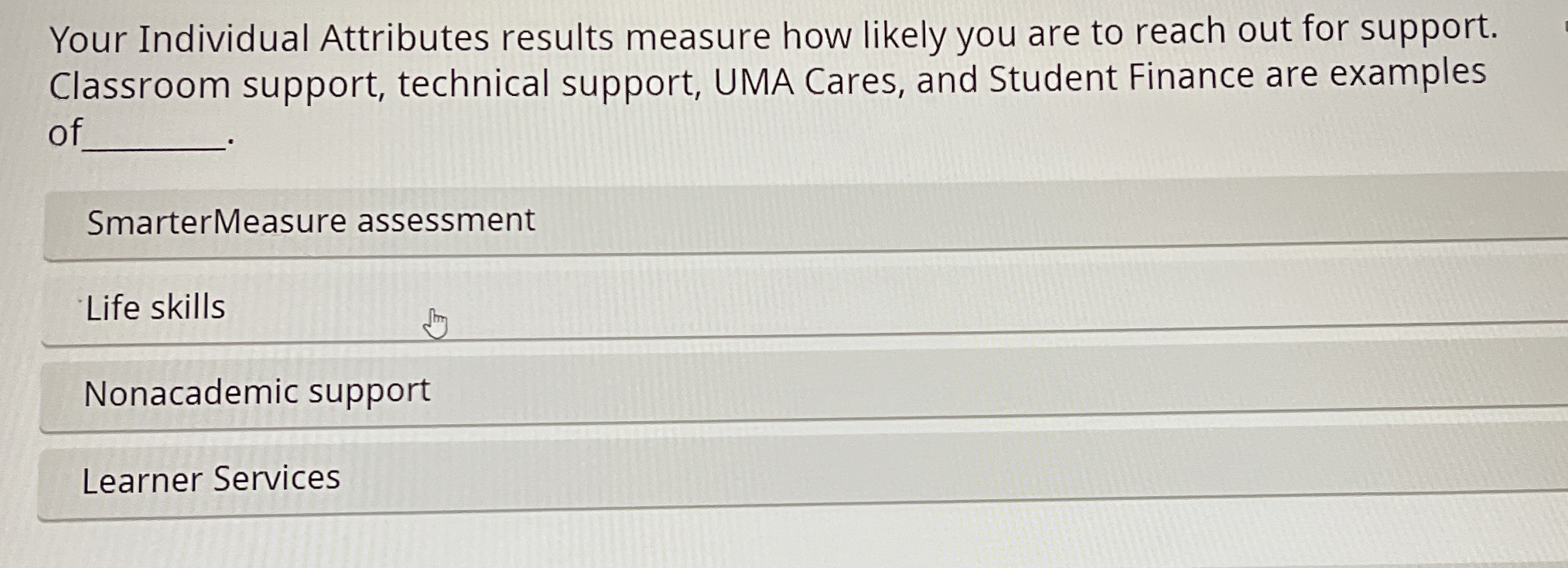 Your Individual Attributes results measure how likely | Chegg.com