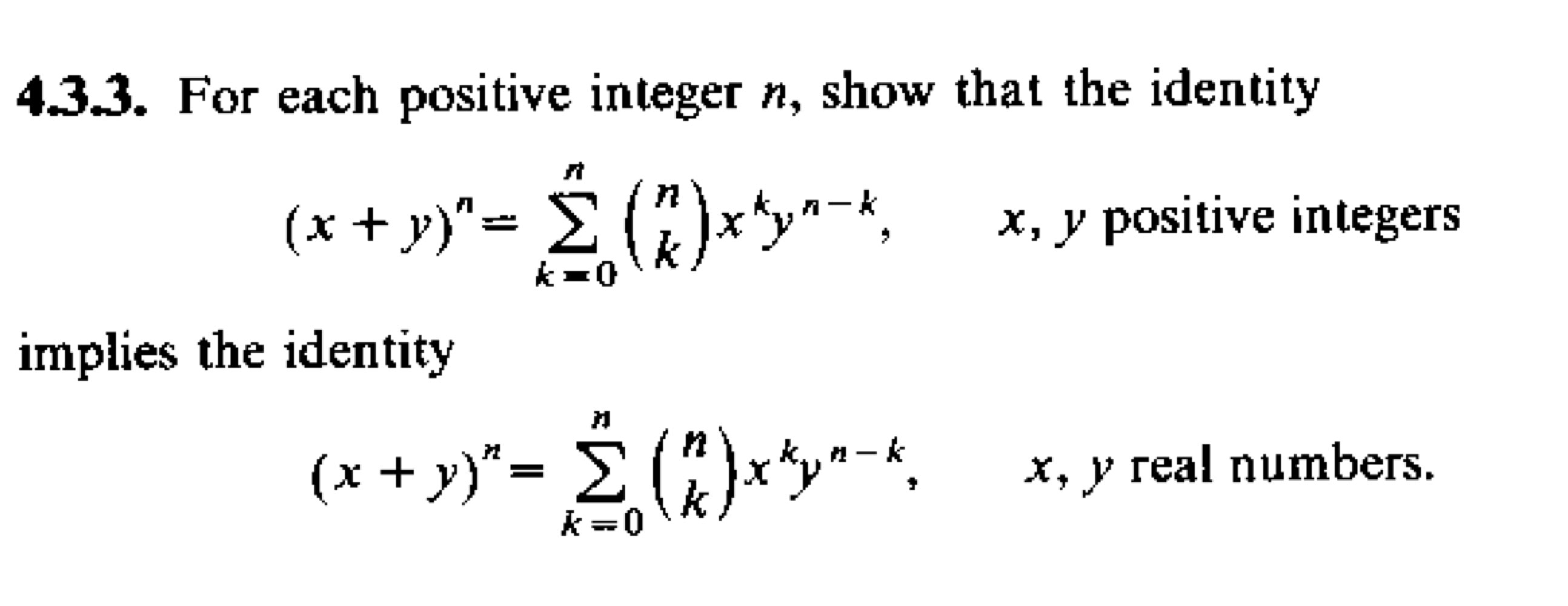 Solved 4.3.3. ﻿For each positive integer n, ﻿show that the | Chegg.com