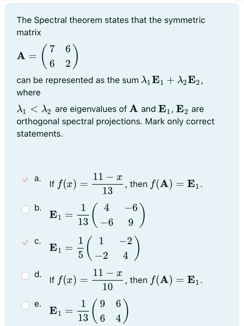 Solved The Spectral Theorem States That The Symmetric