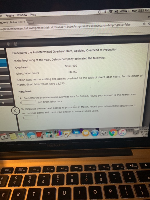 Solved s People Window Help ) 48% Mon 8:13 P NOWV2 Online | Chegg.com
