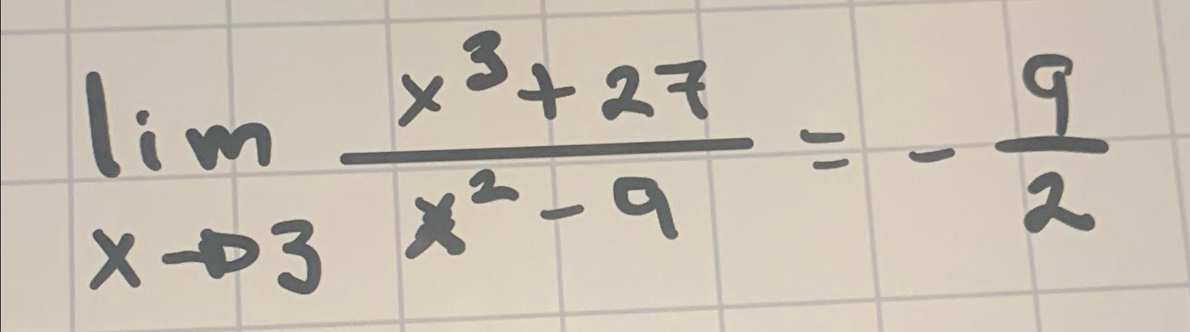 lim x mendekati 3 x3 27 x2 9