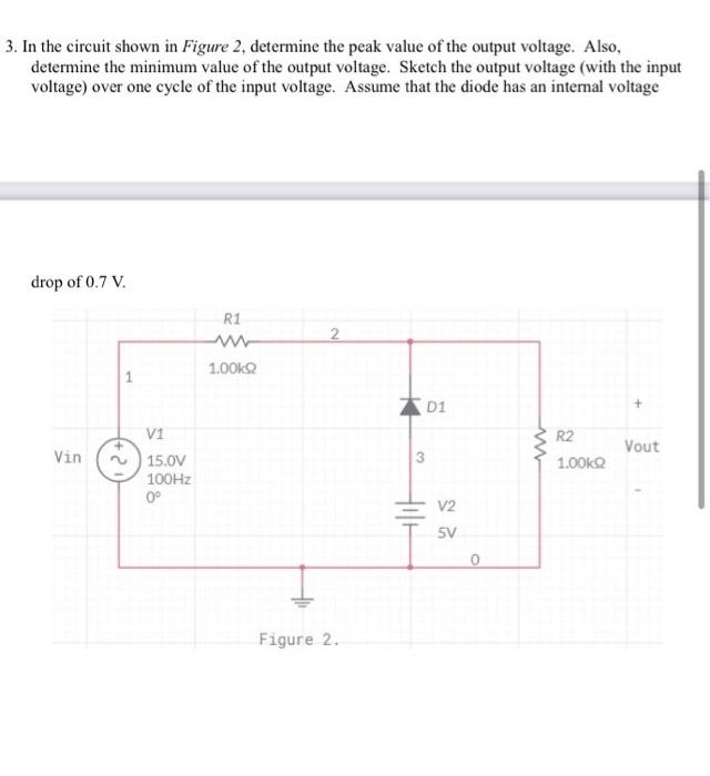 Solved 3. In the circuit shown in Figure 2, determine the | Chegg.com