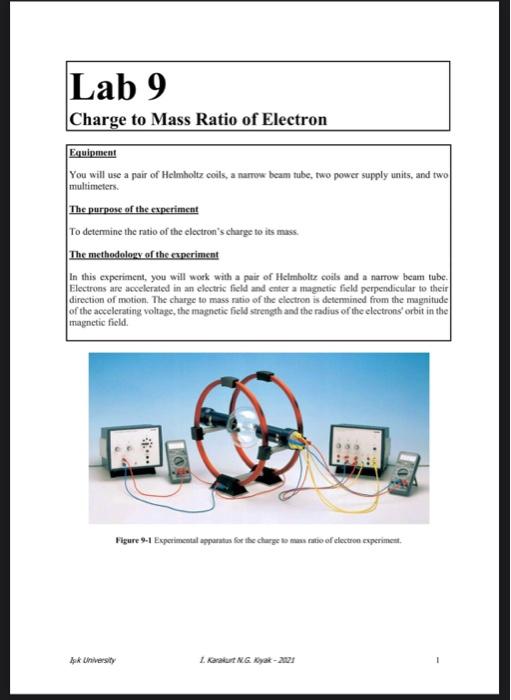 electron charge to mass ratio experiment lab report