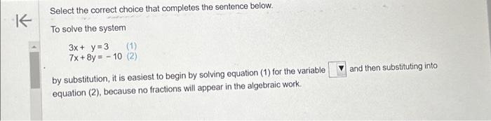Solved K Select the correct choice that completes the | Chegg.com