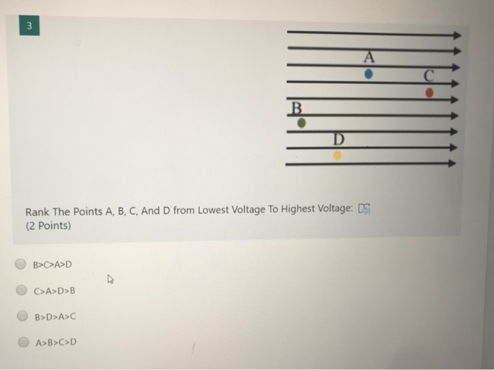 Solved 3 3 A B. D Rank The Points A, B, C, And D From Lowest | Chegg.com