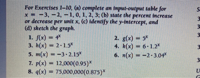 solved options for the first one: decrease or increase... Solved s 3 3 W For Exercises 1-10, (a) complete an | Chegg.com