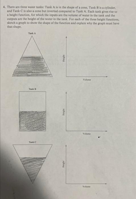 Solved 4. There are three water tanks: Tank A is in the | Chegg.com
