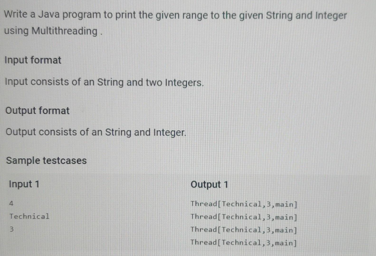 Solved Write a Java program to print the given range to the | Chegg.com