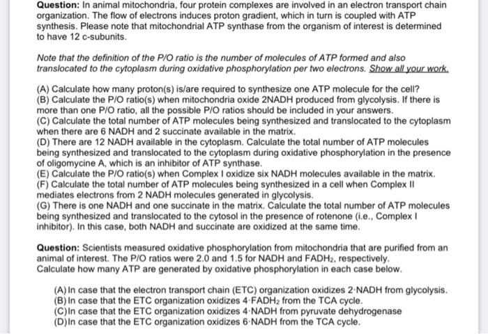 Solved organization. The flow of electrons induces proton | Chegg.com