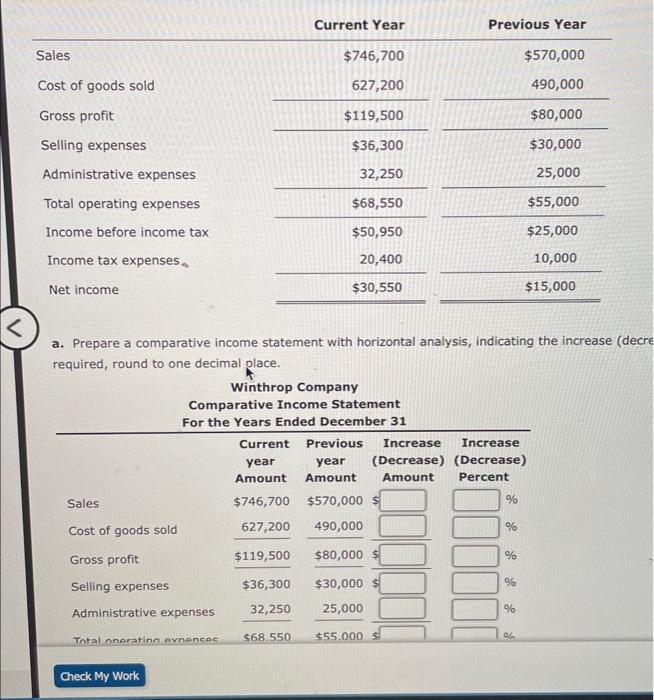 Solved A Prepare A Comparative Income Statement With Chegg