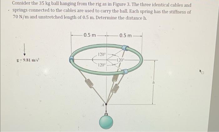 Solved Consider the 35 kg ball hanging from the rig as in | Chegg.com