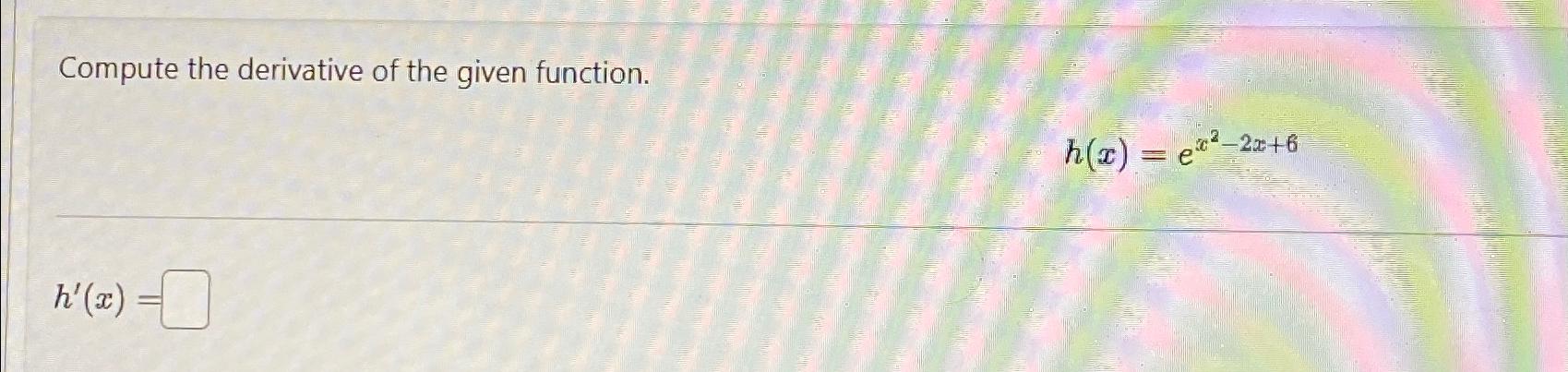 compute for the derivative of the given function for x