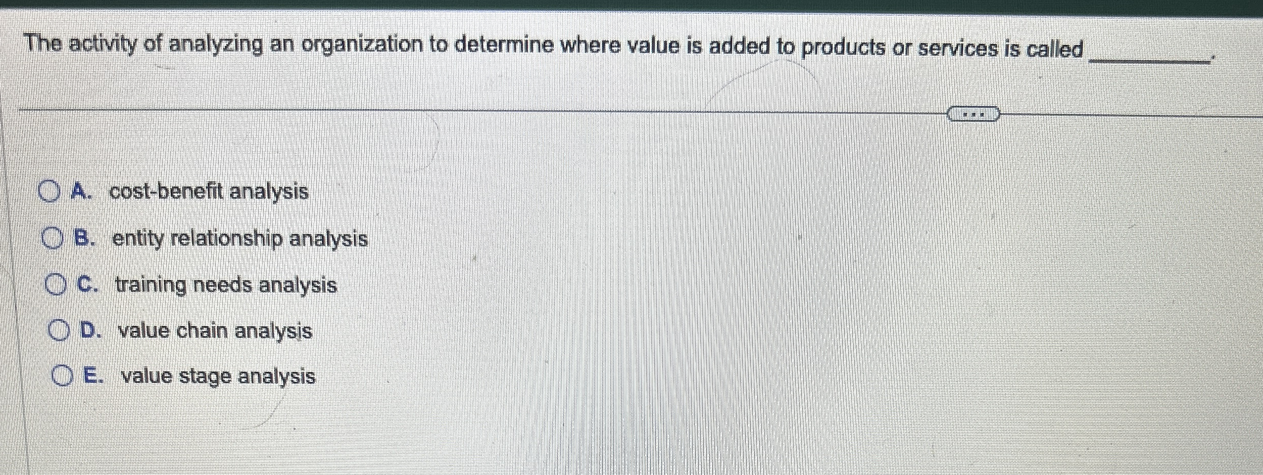Solved The activity of analyzing an organization to