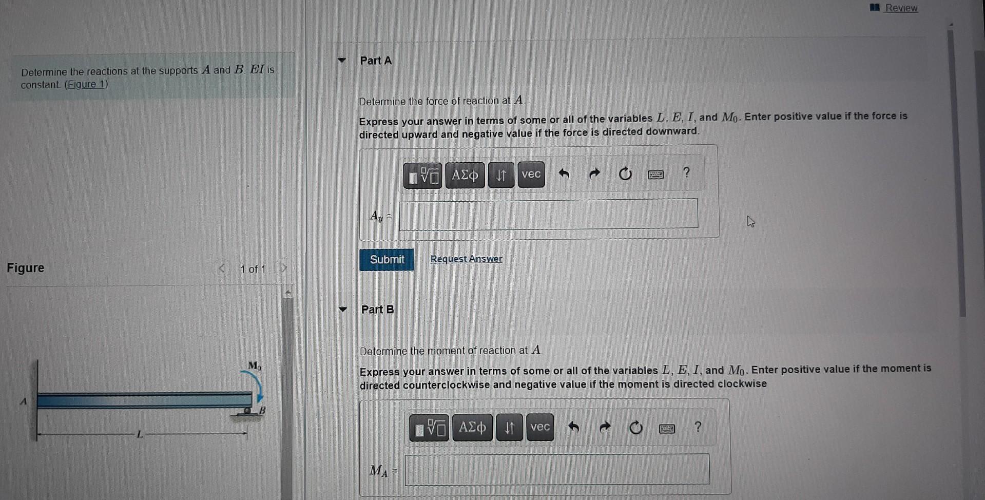 Determine The Reactions At The Supports A And B Solved Determine the reactions at the supports A and B.EI is | Chegg.com