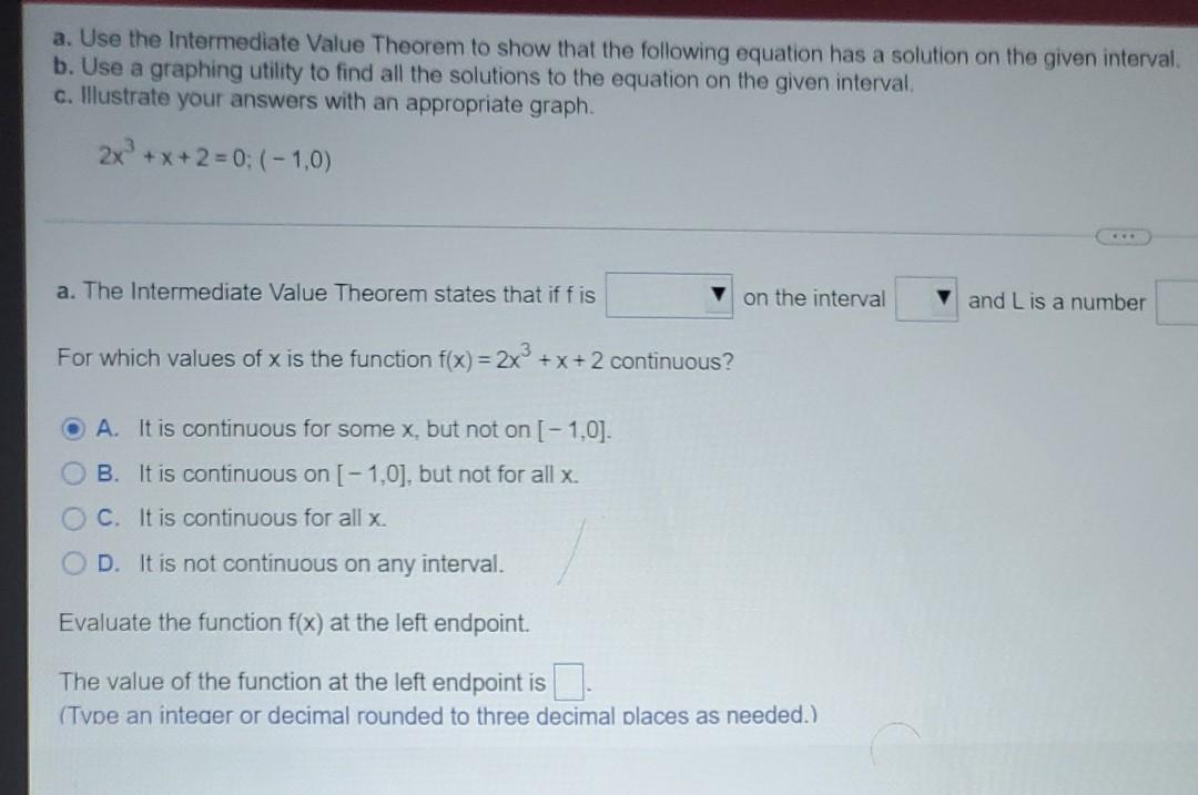Solved a. Use the Intermediate Value Theorem to show that | Chegg.com