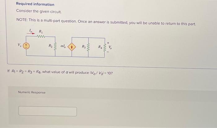 Solved Required Information Consider The Given Circuit Chegg Com