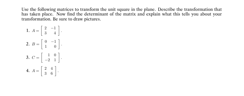 Solved Use the following matrices to transform the unit | Chegg.com