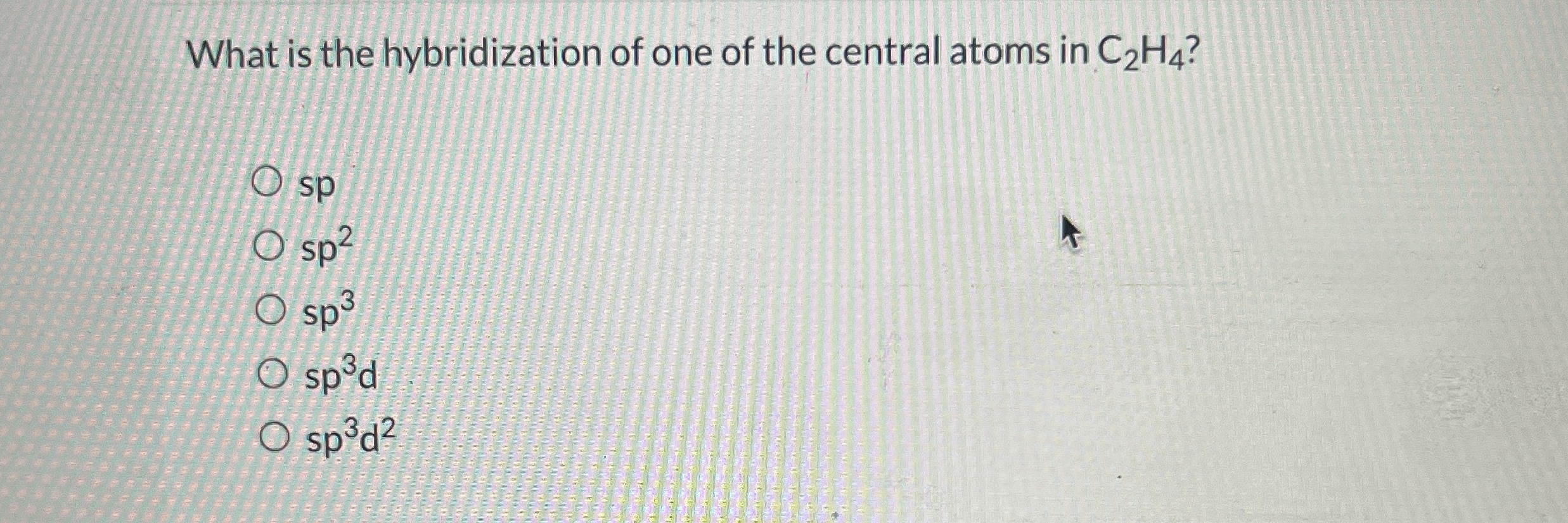 Solved What Is The Hybridization Of One Of The Central Atoms Chegg Com