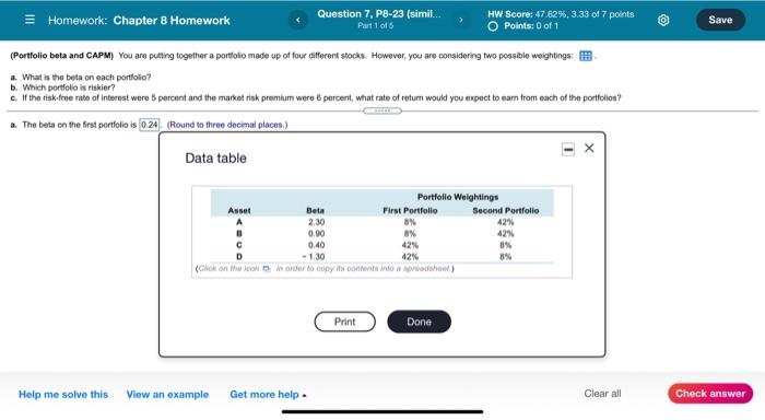 Solved Homework: Chapter 8 Homework Question 7, P8-23 | Chegg.com