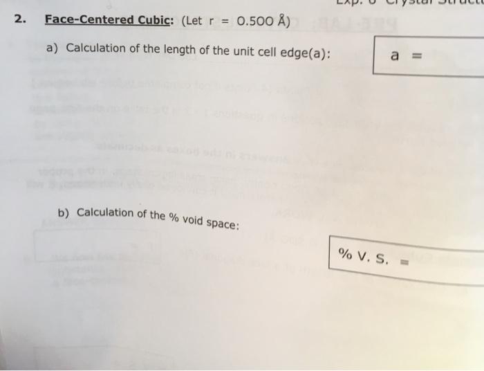 Solved 1 Simple Cubic Letr 0 500 A 1 A Calculation Chegg Com