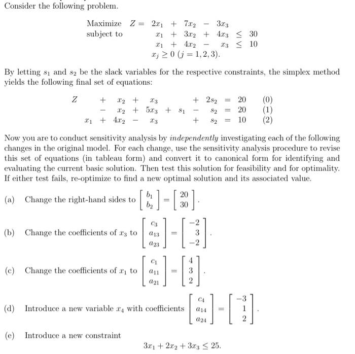 Consider the following problem. Maximize Z=2x1 | Chegg.com