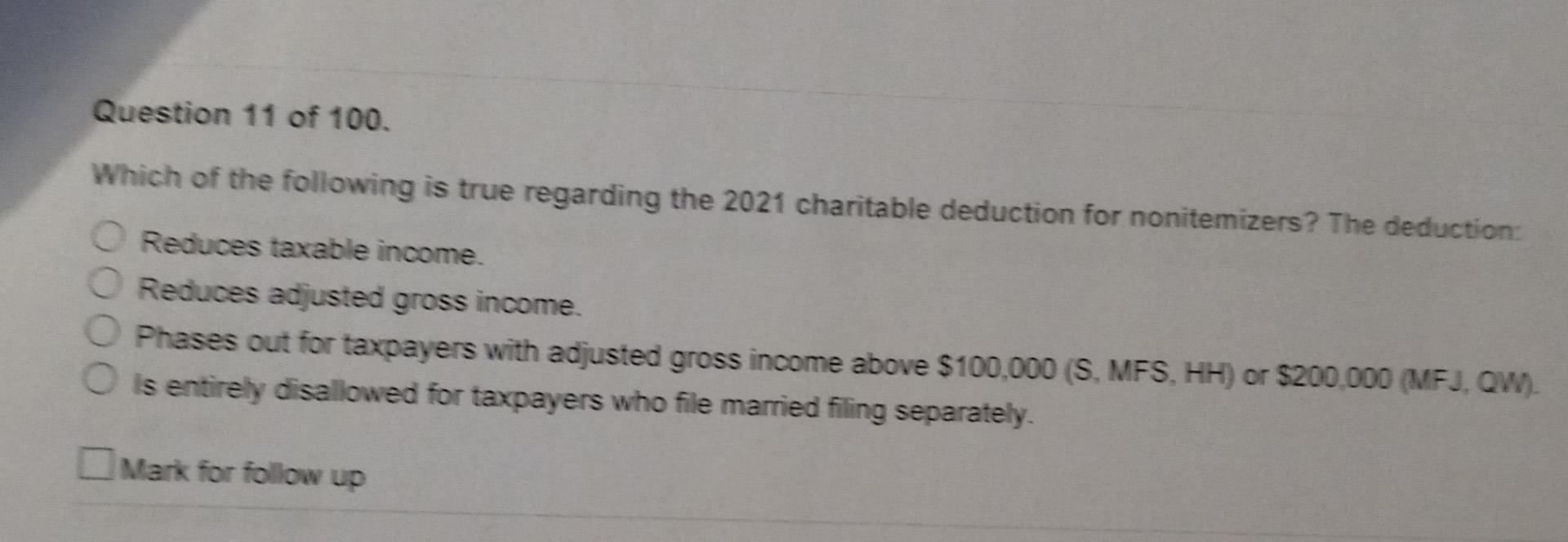 Solved Question 11 of 100. Which of the following is true
