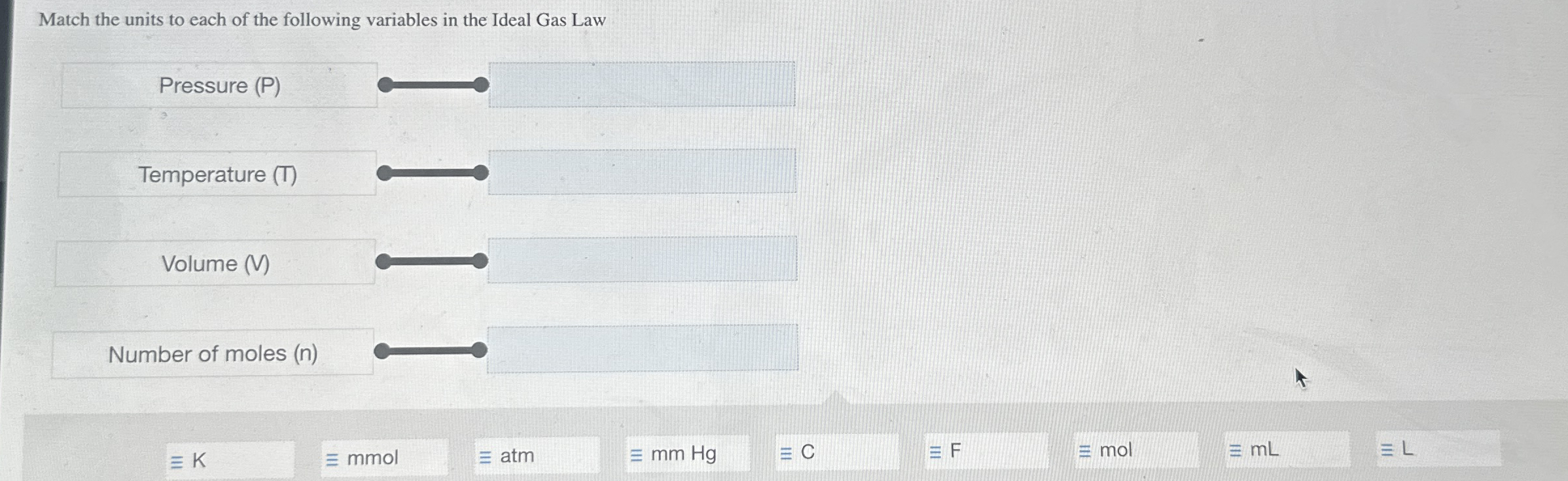 Solved Match the units to each of the following variables in | Chegg.com