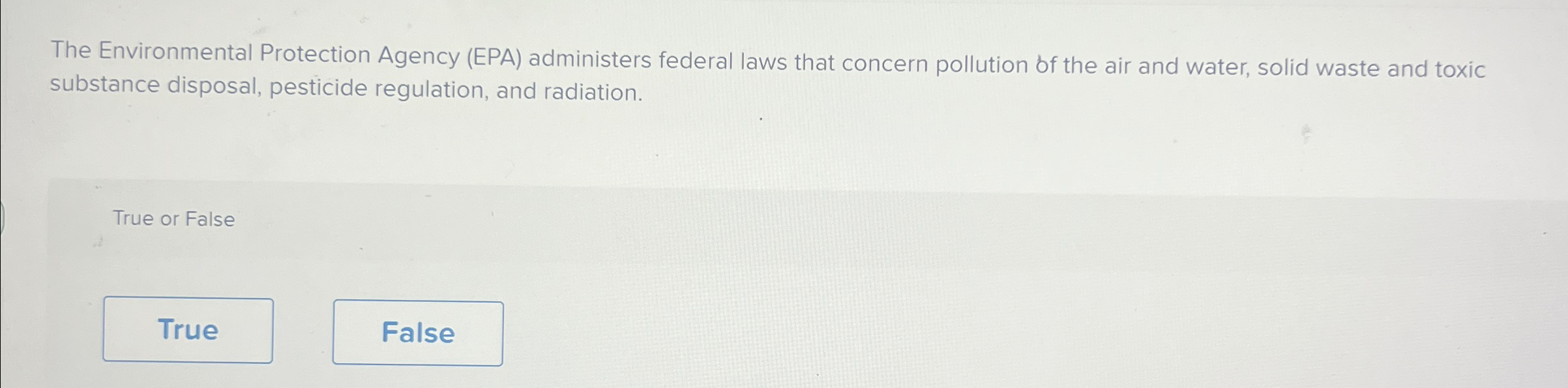 Solved The Environmental Protection Agency (EPA) | Chegg.com