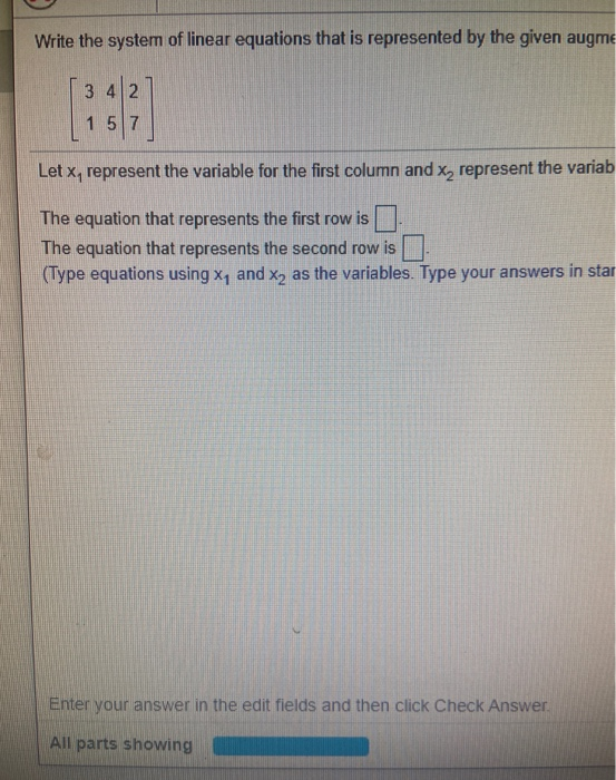 Solved Write the system of linear equations that is | Chegg.com