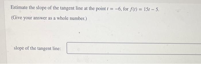 Solved Estimate the slope of the tangent line at the point | Chegg.com