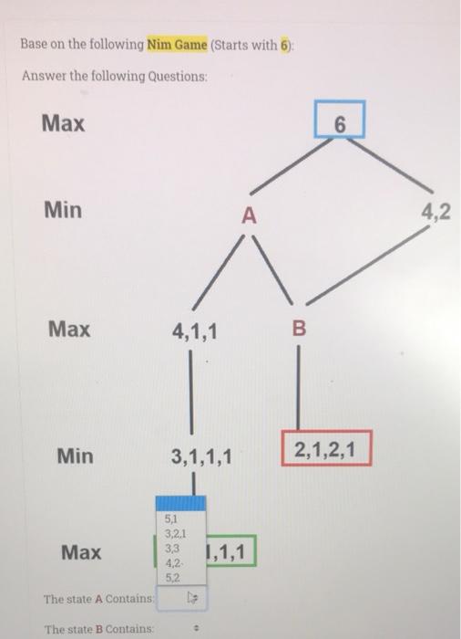 Solved Base on the following Nim Game (Starts with 6). | Chegg.com