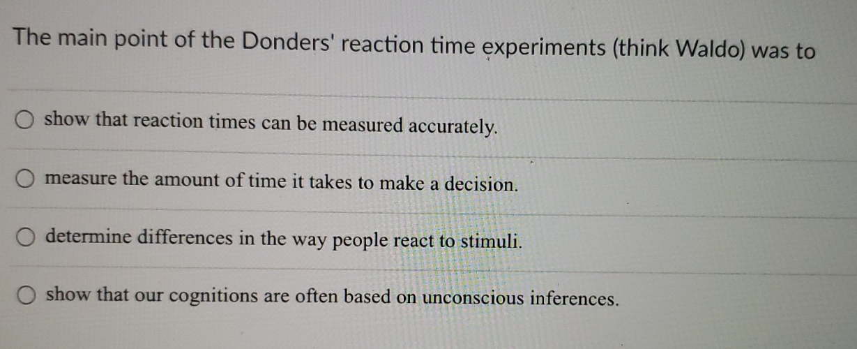 donders experiment reaction time